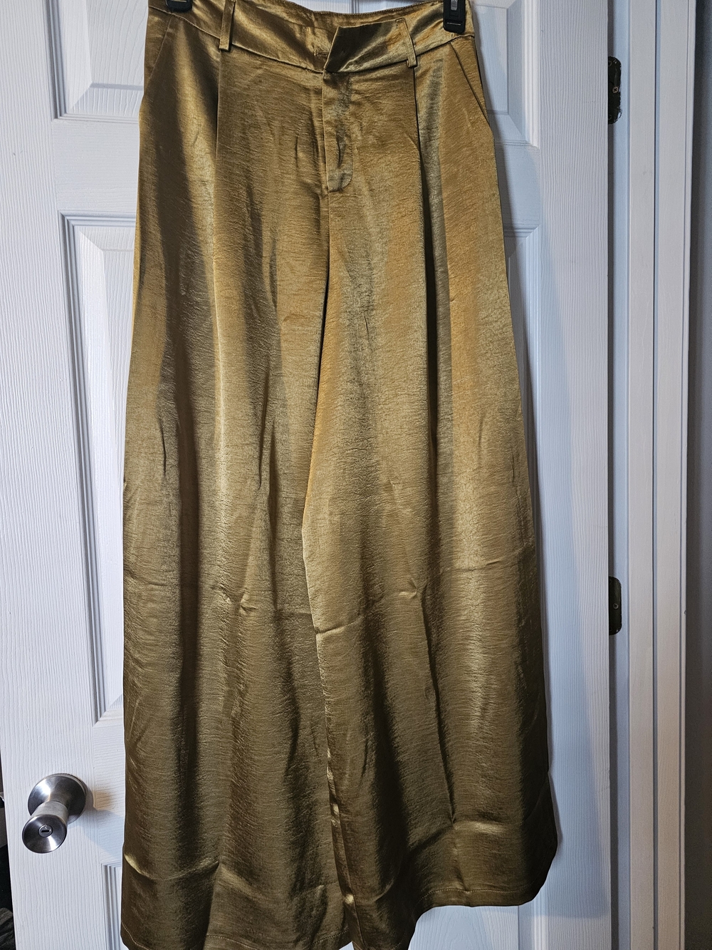 SHEIN Gold Satin Wide-Leg Trousers